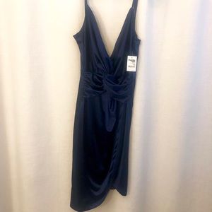 Navy Satin Mini Dress